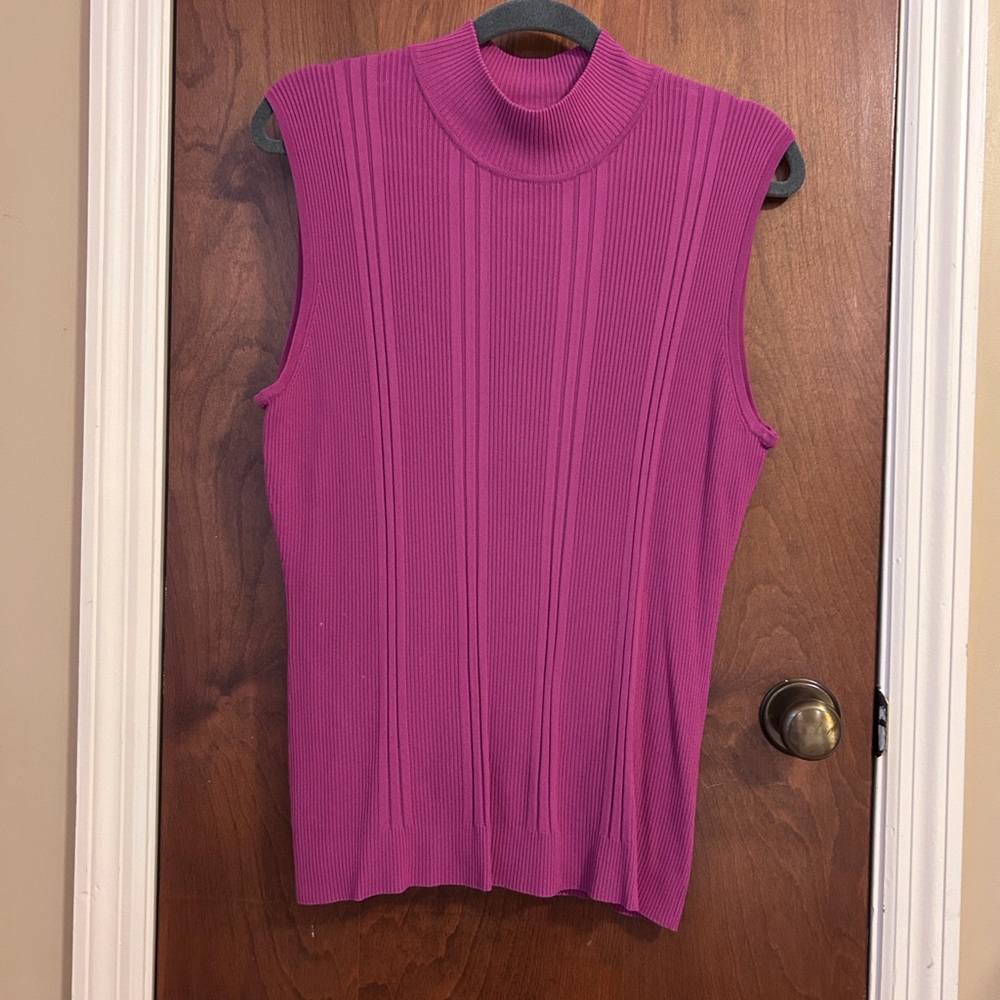 Dressbarn Fuchsia Ribbed Tank Top
